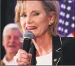  ?? Rogelio V. Solis / Associated Press ?? Republican U.S. Sen. Cindy Hyde-Smith, speaks to supporters as she celebrates her runoff win over Democrat Mike Espy in Jackson, Mississipp­i last month.