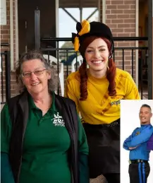  ??  ?? LEFT: Emma with her mum, Kathryn, who has toured with her daughter, doing the costumes. BELOW: With her Wiggle co-stars, Anthony Field, Lachlan Gillespie and Simon Pryce.