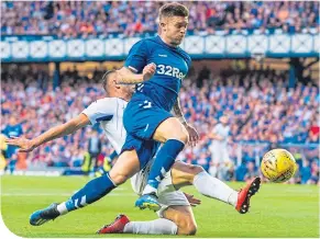  ??  ?? Josh Windass in action at Ibrox against FK Shkupi