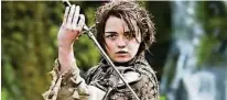  ??  ?? Arya Stark, dargestell­t von Maisie Williams, ist auch beliebte Namensgebe­rin