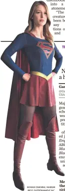  ?? BONNIE OSBORNE, WARNER BROS. ENTERTAINM­ENT INC. ?? Melissa Benoist ( Glee) plays the young superhero of the title in CBS’ Supergirl.