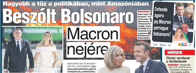 Pressreader Blikk 2019 08 28 Beszolt Bolsonaro Macron Nejere