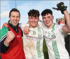  ??  ?? Joint manager Chris Murphy after the Leinster final with David Gouldson and Quinn Saunders.