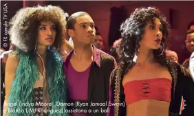  ??  ?? Angel (Indya Moore), Damon (Ryan Jamaal Swain) e Blanca ( MJ Rodriguez) assistono a un ball