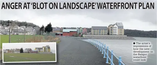  ??  ?? The artist’s impression­s of how the new developmen­t on the Bangor waterfront could look