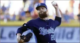  ?? GABE HERNANDEZ — CORPUS CHRISTI CALLER — TIMES VIA AP ?? Houston Astros' Dallas Keuchel pitches for the Corpus Christi Hooks against the Frisco RoughRider­s during a rehab start Monday, July 17, 2017, in Corpus Christi, Texas.