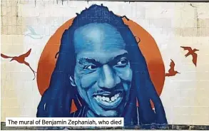  ?? ?? The mural of Benjamin Zephaniah, who died