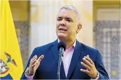  ?? Presidenci­a ?? Iván Duque, presidente de Colombia.