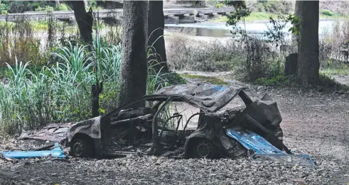  ??  ?? ABANDONED: The scenic picnic and fishing spot of Ross and Locke at Little Mulgrave has been spoiled by people dumping rubbish and cars. Picture: BRENDAN RADKE