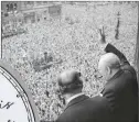  ?? © IWM (H 41849) ?? The inspiratio­n behind the VE Day 75th Anniversar­y £5 Coin: May 8, 1945, Churchill waves to the crowds in Whitehall, on the day he broadcast to the nation that the war with Germany had been won "This is your Victory" he tells the nation.