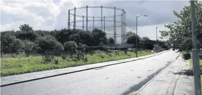  ??  ?? The now defunct Heys Lane gas works in Great Harwood