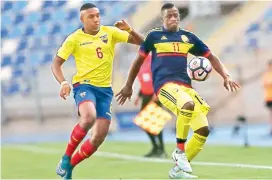  ?? FOTO ?? Juan Sebastián Peñalosa Ragga (11) le dio el triunfo a Colombia en el debut suramerica­no. Tiene potencia y gol.