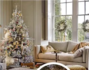  ?? ?? ABOVE: John Lewis Isla diamond frost pre-lit Christmas tree, 7ft
£329, John Lewis