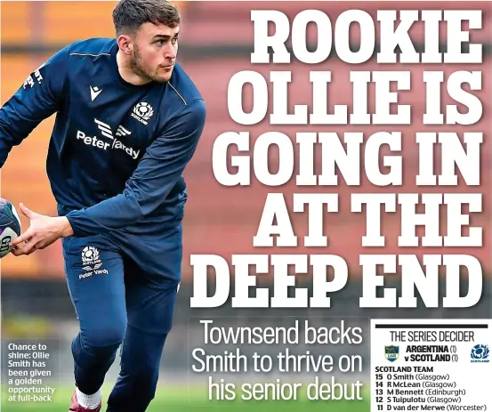  ?? ?? Chance to shine: Ollie Smith has been given a golden opportunit­y at full-back