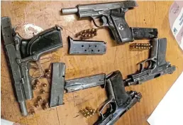  ?? Picture: SUPPLIED ?? CAUGHT: Police recovered firearms and live ammunition in the Beyele Adminstrat­ive Area.