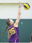  ?? JESSICA NYZNIK/EXAMINER ?? Westmount Public School's Avery Johnson spikes the ball during the finals.