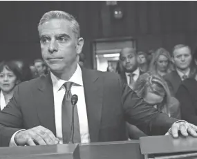  ??  ?? Facebook’s David Marcus faced a grilling from members of a Senate committee Tuesday.