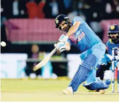  ?? AP ?? India’s captain Rohit Sharma on the go during the second Twenty20 internatio­nal cricket match against Sri Lanka in Indore, India, yesterday.
