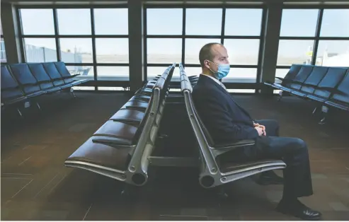  ?? BRANDON HARDER / POSTMEDIA ?? Regina Internatio­nal Airport CEO James Bogusz says the airport can get by with fewer passengers, “but I can’t make
it work with 10 per cent.” The country’s smaller airports, he stresses, also need federal grants, not loans.