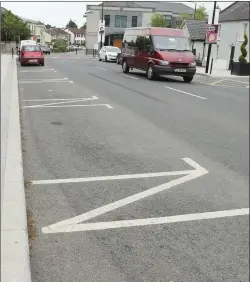  ??  ?? The correct parking spaces in Duleek with the required ‘buffer zones’ between the parking bays on the street.