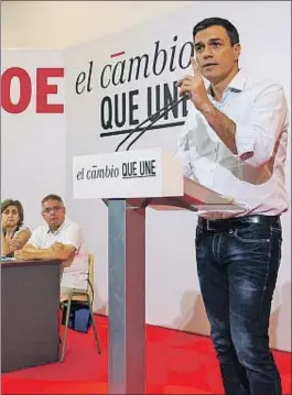  ??  ?? El líder del PSOE, Pedro Sánchez, protagoniz­ó ayer un foro en Mérida
