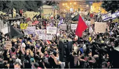  ?? REUTERS ?? People protest against Israeli Prime Minister Benjamin Netanyahu and his government’s response to the financial fallout of Covid-19 pandemic.