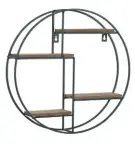  ??  ?? display finishing touches on this Black wood and metal round shelf, £24.95, Melody Maison Buy now with ownable