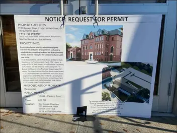  ?? MELANIE GILBERT — LOWELL SUN ?? The notice of permit for the Saint Louis property developmen­t in Centralvil­le. The project was approved by the Planning Board during its Jan. 4, 2023 meeting.