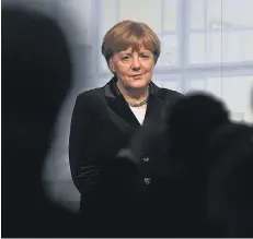  ?? FOTO: DPA ?? Kanzlerin Angela Merkel sprach gestern während ihrer Rede beim Neujahrsem­pfang der IHK Köln.