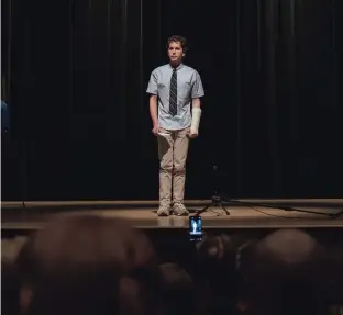  ?? ERIKA DOSS/UNIVERSAL PICTURES VIA AP ?? Ben Platt appears in a scene from Dear Evan Hansen.