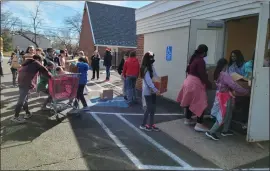  ?? PHOTO BY HATBORO-HORSHAM SCHOOL DISTRICT ?? Fifth grade students delivered food and toiletries on March 3and 4to Lehman Church’s Food Pantry, St. John’s Food Pantry and St. Catherine of Siena Catholic Church.