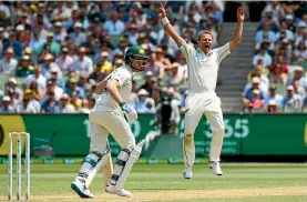  ?? GETTY IMAGES ?? Neil Wagner, right, had success with short-pitched bowling against star Australian Steve Smith last summer.