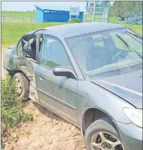  ?? SUBMITTED PHOTO ?? Nicole Bellefleur was driving with her two-year-old daughter strapped into her car seat when a vehicle came into their lane and collided with their car, sending into the ditch. The other driver told Bellefleur he was on his cellphone.