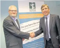  ??  ?? David Rutley MP with Enterprisi­ng Macclesfie­ld chairman Tim Shercliff