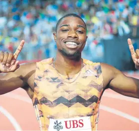  ?? FOTO: EFE ?? Noah Lyles celebra su victoria en los 200 metros de la Diamond League de Lausana