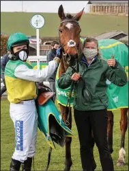  ??  ?? GRAND EFFORT: Tom Scudamore with Cloth Cap after winning the Bet365 Premier Chase at Kelso