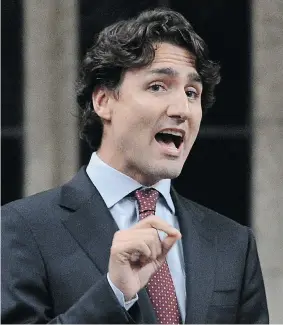  ?? SEAN KILPATRICK/The Canadian Press files ?? Liberal Leader Justin Trudeau’s approach to giving more to the poor deserves debate,
not stagy displays of shock, Andrew Coyne writes,