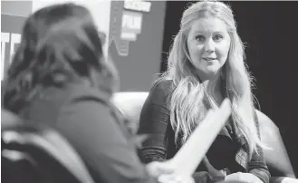  ??  ?? Amy Schumer reflects on her life and career at the South by Southwest Film Festival this week after the première of a so-called “work-in-progress” version of her first feature film, Trainwreck.