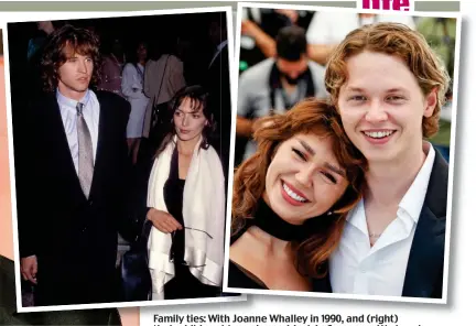  ??  ?? Family ties: With Joanne Whalley in 1990, and (right) their children Mercedes and Jack in Cannes on Wednesday