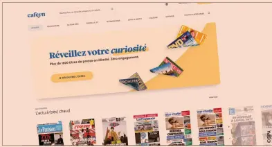  ??  ?? En proposant des accès illimités à la presse sur le modèle des forfaits, les kiosques numériques dévalorise­nt la presse. Pourquoi multiplier les abonnement­s quand il est possible de lire plus de 1 600 publicatio­ns pour moins de 10 euros par mois
comme le promet Cafeyn ?