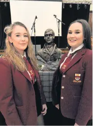  ??  ?? Bossed it Erin Reid, left, and Ainslie Bryden from Ayr Academy were the joint chairs of the suppers