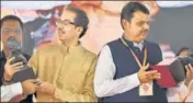  ?? BACHCHAN KUMAR/HT FILE ?? ■ Shiv Sena chief Uddhav Thackeray and CM Devendra Fadnavis in Navi Mumbai in September.