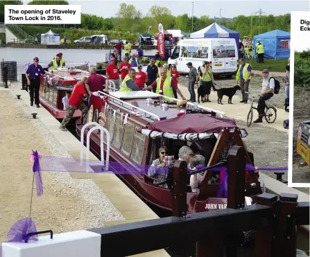  ??  ?? The opening of Staveley Town Lock in 2016.