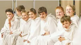  ??  ?? Members of London-based boys choir Libera.