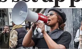  ??  ?? NEW VOICE: Sasha Johnson at the Million People March in London