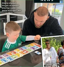  ??  ?? Wayne shared this pic of himself playing a card game with son Cass