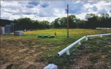  ?? COURTESY PHOTO ?? Chevron and ENTACT are collaborat­ing on a project to restore the Molycorp Miner Memorial Field in Questa to its former glory, as seen in this Aug. 15 photo.