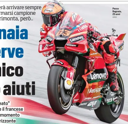  ?? ANSA ?? Pecco Bagnaia, 25 anni