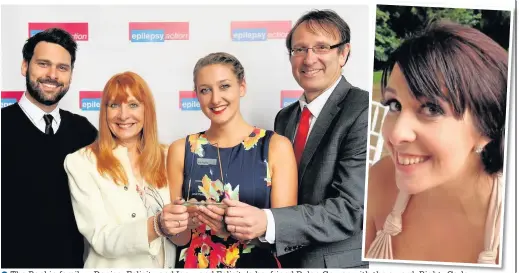  ??  ?? The Rankin family – Denise, Felicity and Ian – and Felicity’s boyfriend Dylan Gower with the award. Right: Carla