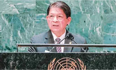  ?? FOTO: EL HERALDO ?? El ministro de Relaciones Exteriores de Nicaragua, Denis Moncada, habló ante la Asamblea General de la ONU y defendió las decisiones que ha tomado el gobierno de Daniel Ortega.